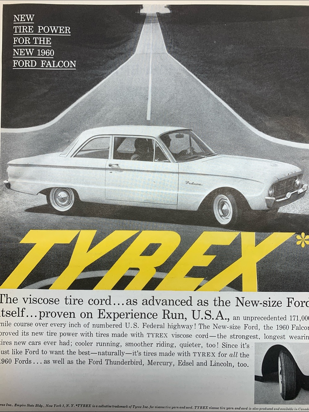 Vintage Look Magazine November 10, 1961 - Tyrex Tire advertisement